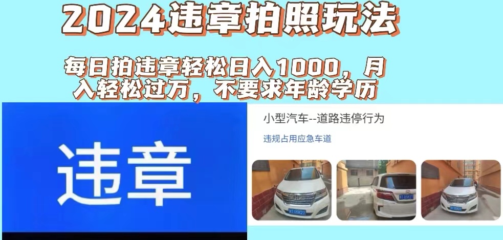 (11743期)2024违章拍照新玩法,推广躺赚+拍照赚钱双模式,日入1000+-世康聊项目