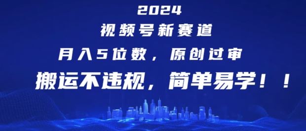 2024视频号新赛道，月入5位数+，原创过审，搬运不违规，简单易学【揭秘】-世康聊项目