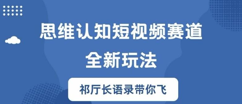 思维认知短视频赛道新玩法，胜天半子祁厅长语录带你飞【揭秘】-世康聊项目