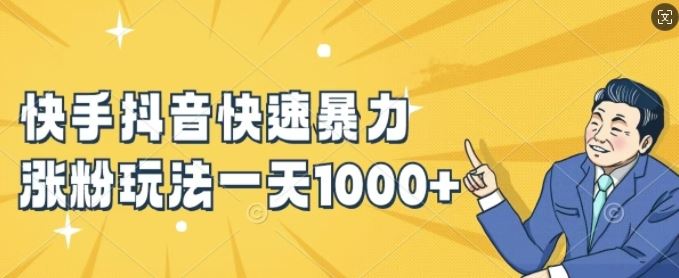 快手抖音快速暴力涨粉玩法，新手小白也能学会，一天1k+【揭秘】-世康聊项目