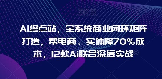 Ai终点站,全系统商业闭环矩阵打造,帮电商、实体降70%成本,12款Ai联合深度实战【0906更新】-世康聊项目