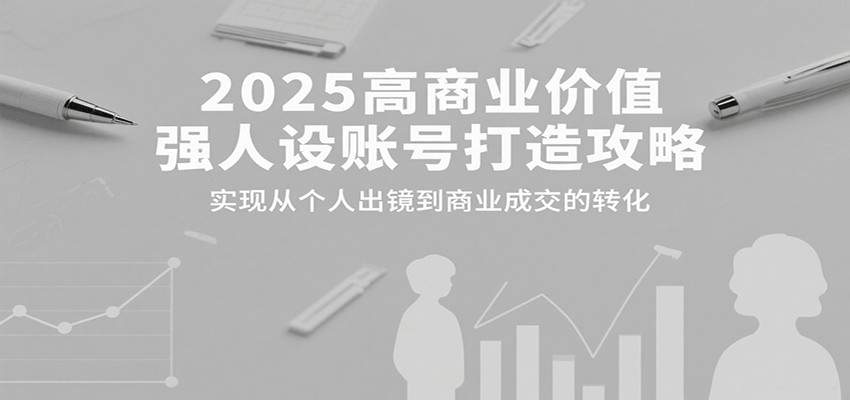 2025高商业价值强人设账号打造攻略，实现从个人出镜到商业成交的转化-世康聊项目