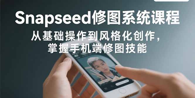 Snapseed修图系统课程：从基础操作到风格化创作，掌握手机端修图技能-世康聊项目
