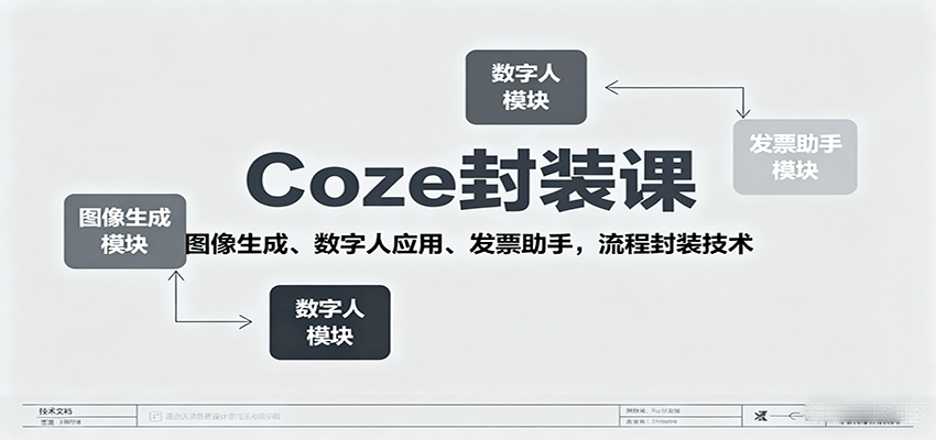 Coze封装课，图像生成、数字人应用、发票助手，流程封装技术-世康聊项目