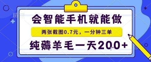 手机项目，二十秒一单，纯薅羊毛一天2张+做就有【揭秘】-世康聊项目