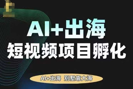 AI·TikTok AI+出海短视频项目孵化，陪你从0-1借助AI实现出海变现-世康聊项目