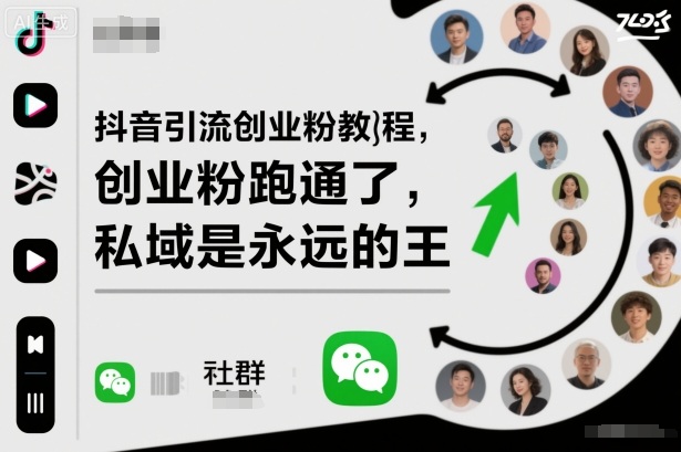 抖音引流创业粉教程，创业粉终于跑通了，私域是永远的王-世康聊项目