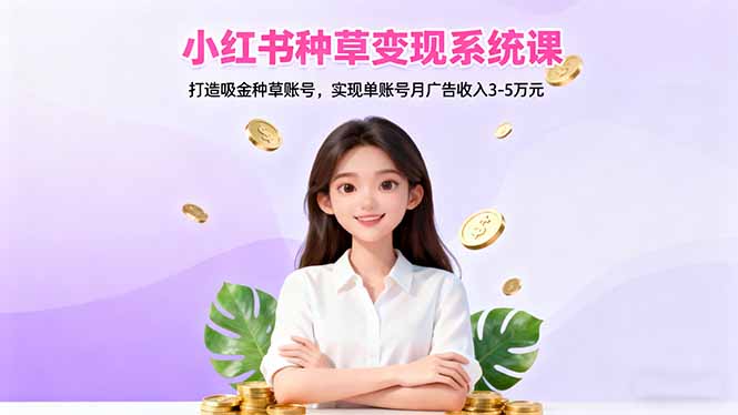 小红书种草变现系统课：打造吸金种草账号，实现单账号月广告收入3-5万元-世康聊项目