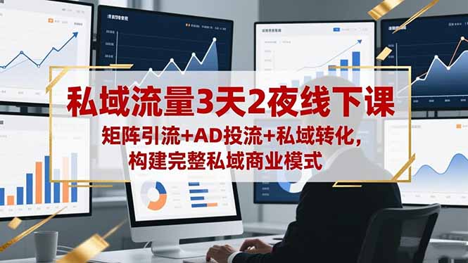 私域流量3天2夜线下课，矩阵引流+AD投流+私域转化，构建完整私域商业模式-世康聊项目