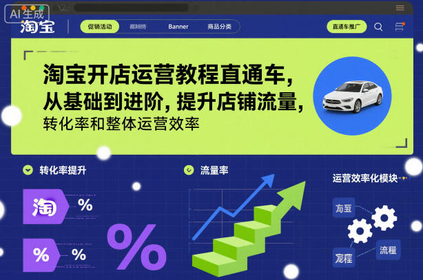 淘宝开店运营教程直通车，从基础到进阶，提升店铺流量，转化率和整体运营效率(更新11月)-世康聊项目