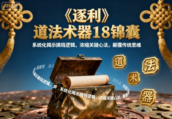 《逐利》道法术器18锦囊，系统化揭示搞钱逻辑，浓缩关键心法，颠覆传统思维(更新)-世康聊项目