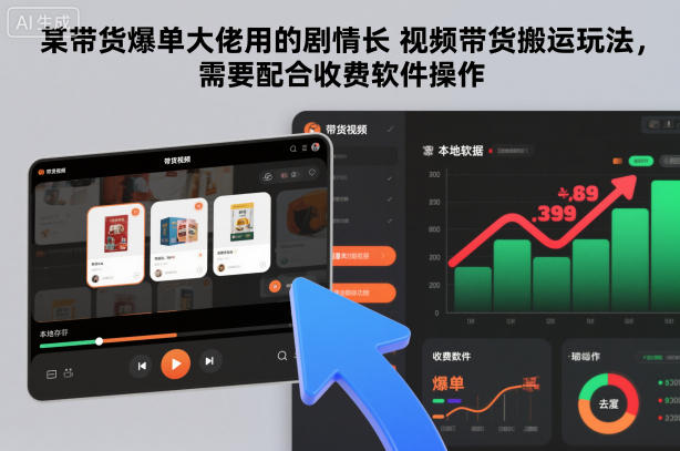 某带货爆单大佬用的剧情长视频带货搬运玩法，需要配合收费软件操作-世康聊项目