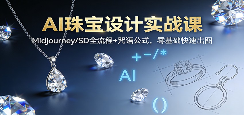 AI珠宝设计实战课：Midjourney/SD全流程+咒语公式，零基础快速出图-世康聊项目