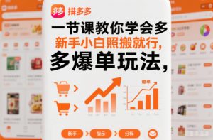 一节课教你学会拼多多爆单玩法,新手小白照搬就行-世康聊项目