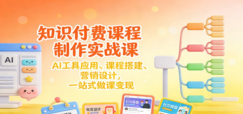 知识付费课程制作实战课：AI工具应用 、课程搭建、营销设计，一站式做课变现-世康聊项目