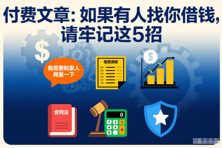 付费文章：如果有人找你借钱，请牢记这5招-世康聊项目