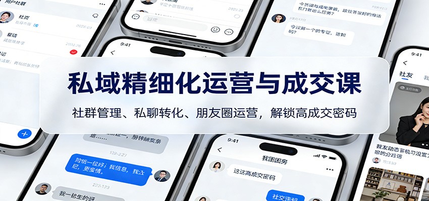 私域精细化运营与成交课：社群管理、私聊转化、朋友圈运营，解锁高成交密码-世康聊项目