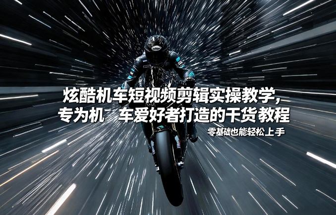 炫酷机车短视频剪辑实操教学，专为机车爱好者打造的干货教程，零基础也能轻松上手-世康聊项目