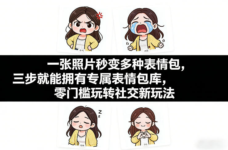 一张照片秒变多种表情包，三步就能拥有专属表情包库，零门槛玩转社交新玩法【文档】-世康聊项目