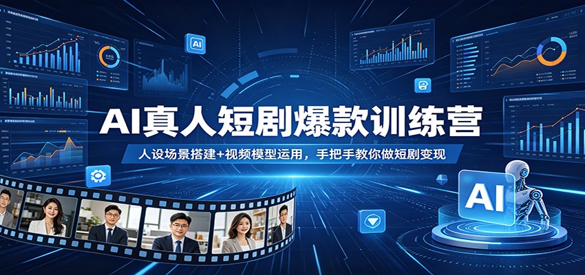 AI真人短剧爆款训练营：人设场景搭建+视频模型运用，手把手教你做短剧变现-世康聊项目