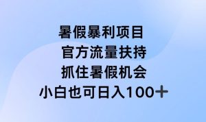 暑假暴利直播项目,官方流量扶持,把握暑假机会【揭秘】-世康聊项目