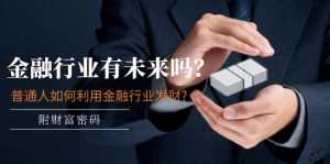 公众号付费文章：金融行业有未来吗？普通人如何利用金融行业发财?(附财富密码)-世康聊项目