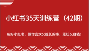 小红书35天训练营(42期)-用好小红书,做你喜欢又擅长的事,涨粉又赚钱!-世康聊项目