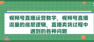 视频号直播运营教学，视频号直播流量的底层逻辑，直播卖货过程中遇到的各种问题-世康聊项目