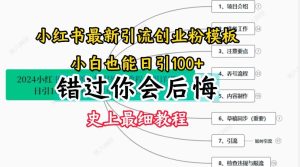 2024小红书引流创业粉史上最细教程,手把手教你引流【揭秘】-世康聊项目
