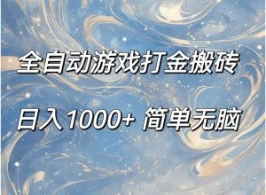 （11785期）全自动游戏打金搬砖，日入1000+简单无脑-世康聊项目