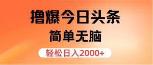 (11849期)撸爆今日头条,简单无脑,日入2000+-世康聊项目