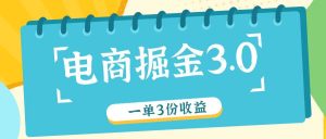 电商掘金3.0一单撸3份收益,自测一单收益26元-世康聊项目