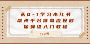 (12020期)从0-1学习小红书 聚光平台信息流投放,保姆级入门教程(12节课)-世康聊项目