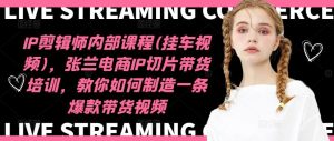 IP剪辑师内部课程(挂车视频)，张兰电商IP切片带货培训，教你如何制造一条爆款带货视频-世康聊项目