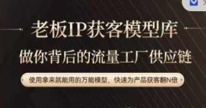 老板IP流量供应链，动作越少，账号越好，使用拿来就能用的万能模型，快速为产品获客翻N倍-世康聊项目