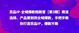货品IP全域爆款陪跑营【第3期】赛道选择、产品策划到全域爆款,手把手教你打造货品IP,爆款不断-世康聊项目