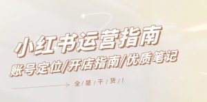 小红书运营指南,账号定位/开店指南/优质笔记/没有套路,全是经验-世康聊项目