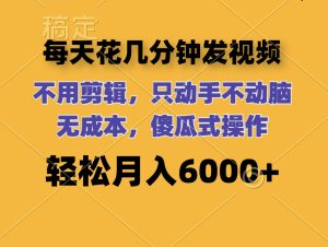 (12119期)每天花几分钟发视频 无需剪辑 动手不动脑 无成本 傻瓜式操作 轻松月入6…-世康聊项目
