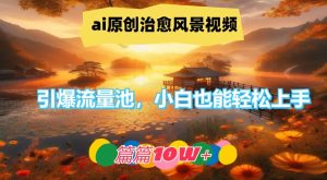 ai原创治愈风景视频，引爆流量池，小白也能轻松上手，篇篇10w+-世康聊项目