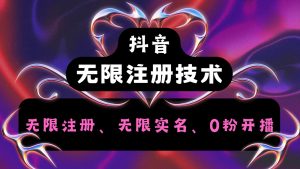 抖音无限实名技术2.0,一个身分证可以实名无数个抖音,几分钟一个自己看教程操作-世康聊项目