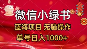 （12237期）微信小绿书，蓝海项目，无脑操作，一天十几分钟，单号日入1000+-世康聊项目
