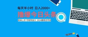 （12401期）撸今日头条，单号日入2000+可矩阵放大-世康聊项目