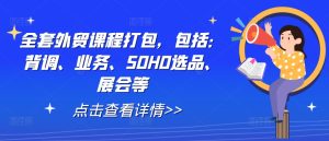 全套外贸课程打包,包括:背调、业务、SOHO选品、展会等-世康聊项目