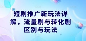 短剧推广新玩法详解,流量剧与转化剧区别与玩法-世康聊项目