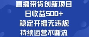 淘宝无人直播带货创新项目,日收益500,轻松实现被动收入-世康聊项目