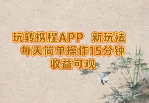 玩转携程APP,新玩法,每天简单操作15分钟,收益可观-世康聊项目