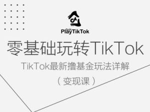 零基础玩转TiKToK变现课,TikTok最新撸基金玩法详解-世康聊项目