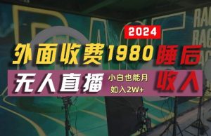 外面收费1980的支付宝无人直播技术+素材，认真看半小时就能开始做，真正睡后收入【揭秘】-世康聊项目