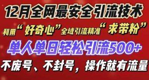 12 月份全网最安全引流创业粉技术来袭，不封号不废号，有操作就有流量【揭秘】-世康聊项目