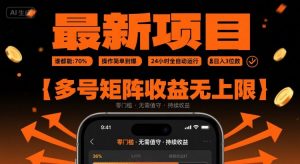 最新挂G项目：谁都能做，操作简单到爆，24 小时全自动运行，日入3位数，多号矩阵收益无上限【揭秘】-世康聊项目